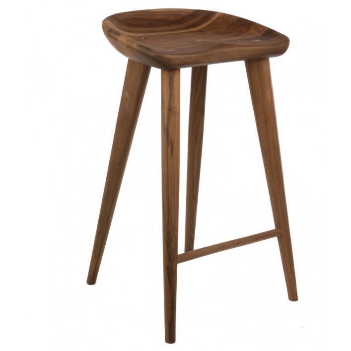 Барный стул Craig Bassam Tractor Counter Stool Белый дуб Орех в Омске | Loft Concept 