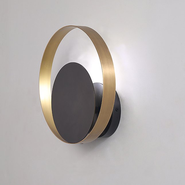 Бра VeniceM CIRCLE WALL LAMP Латунь Черный в Омске | Loft Concept 