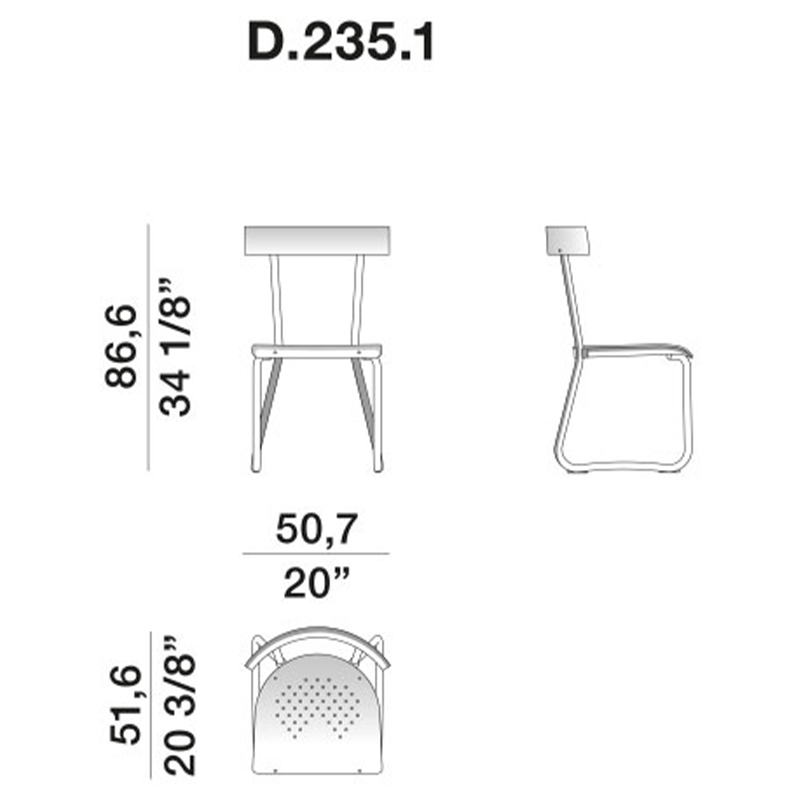 Дизайнерский стул из алюминия Gio Ponti D.235.1 Chair в Омске