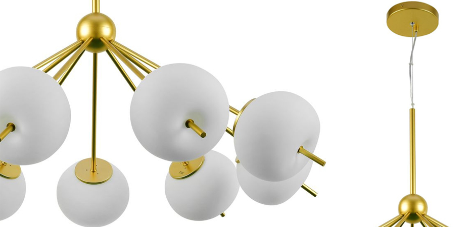 Люстра White ball brass Louise 9 Люстра White ball brass Louise 9 - Loft-Concept в Омске