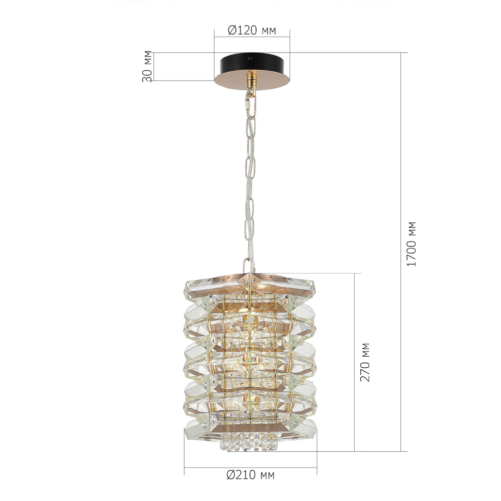 Подвесной светильник в классическом хрустальном обрамлении Light Garland в Омске