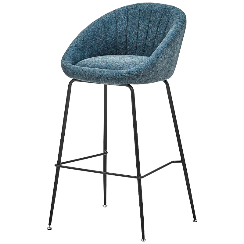 Барный стул Alberto Bar Stool Blue Черный Голубой пастельный в Омске | Loft Concept 