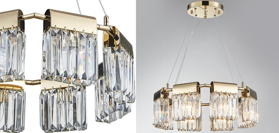 Люстра Crystal Pendants gold 8 Люстра Crystal Pendants gold 8 - Loft-Concept в Омске