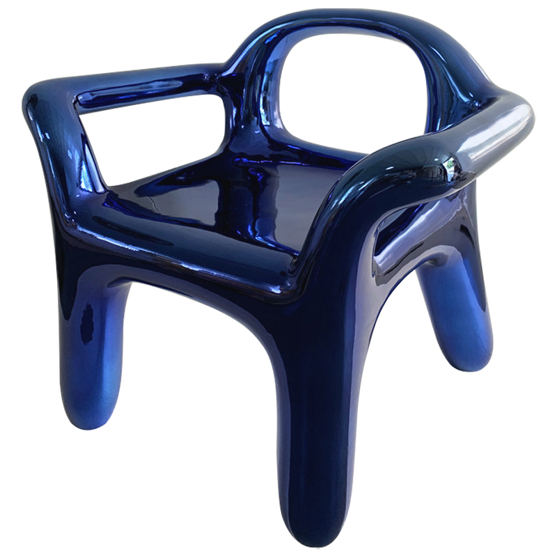 Кресло Deep Blue Metallica Shine Armchair Синий в Омске | Loft Concept 