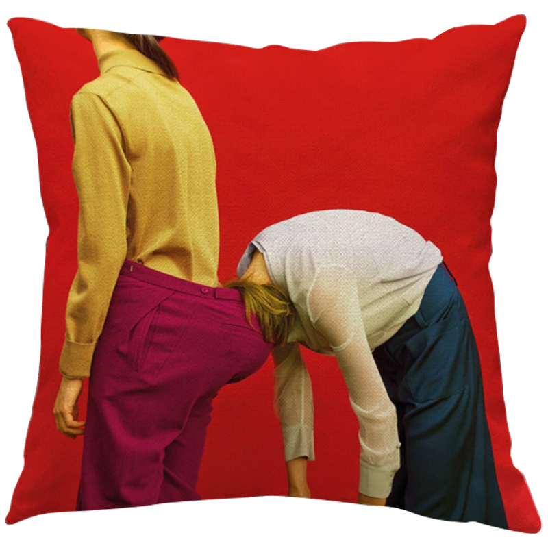 Декоративная подушка Seletti Cushion Two Girls Красный Желтый Бургундский красный Мульти Декоративная подушка Seletti Cushion Two Girls Красный Желтый Бургундский красный Мульти в Омске | Loft Concept