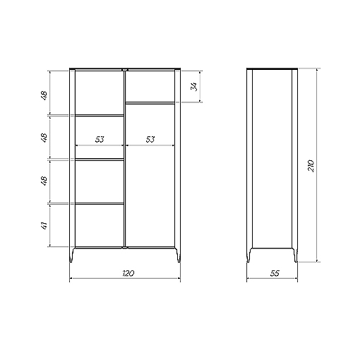 Шкаф двухстворчатый серо-бежевый Type в Омске