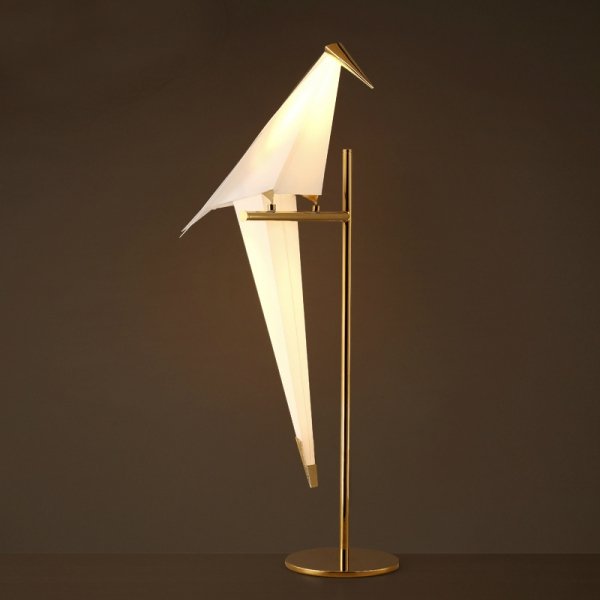 Настольная лампа Origami Bird Table Lamp Золотой Бежево-серый в Омске | Loft Concept 