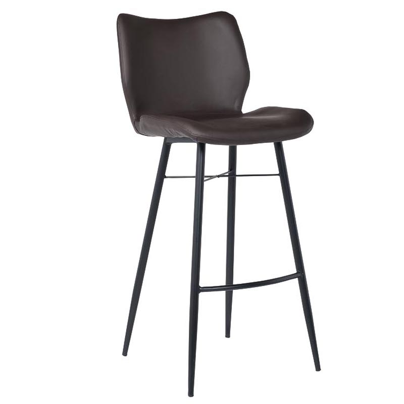 Барный стул Herald Eco Leather Bar Stool Коричневый Черный в Омске | Loft Concept 