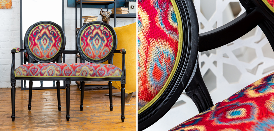 Диванетка Ikat Pattern Черная Диванетка Ikat Pattern Черная - Loft-Concept в Омске