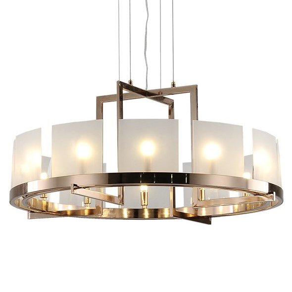 Люстра Powell and bonnell Halo Chandelier Белый Розовое золото в Омске | Loft Concept 