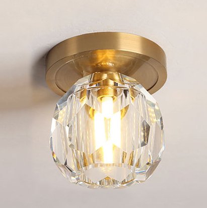 Потолочный светильник RH Boule de Cristal Single ceiling light Латунь Прозрачное Стекло в Омске | Loft Concept 