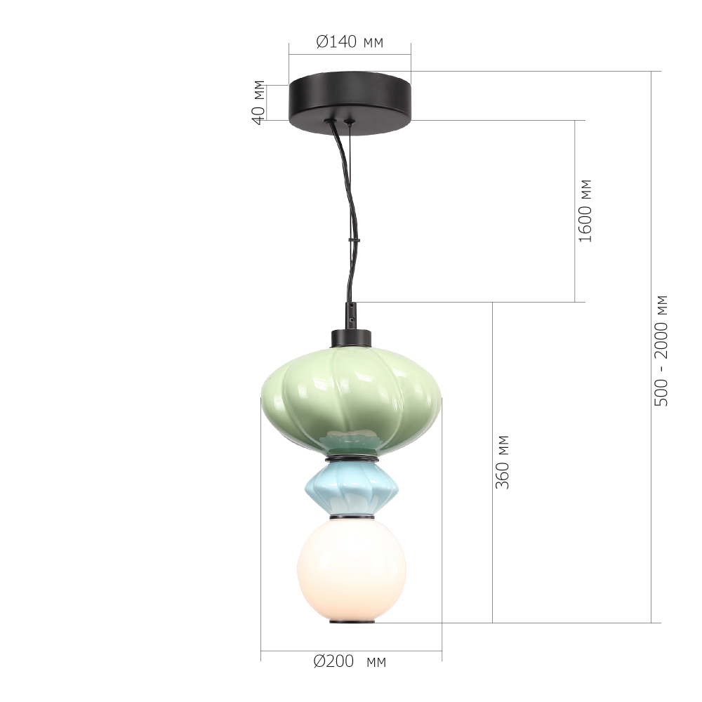 Подвесной светильник фигурный с керамическими элементами Fragrant Light в Омске