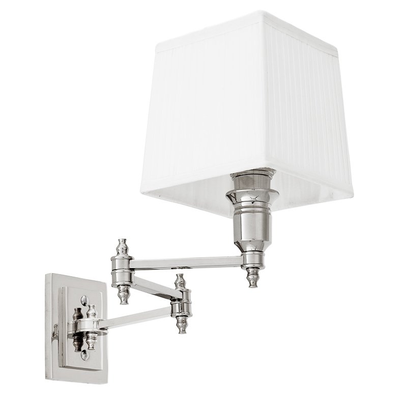 Бра Wall Lamp Lexington Swing Nickel+White Никель Белый в Омске | Loft Concept 