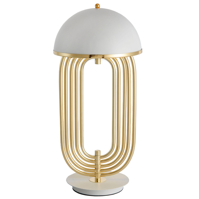 Настольная лампа Delightfull Turner Table Lamp White Глянцевое золото Белый в Омске | Loft Concept 