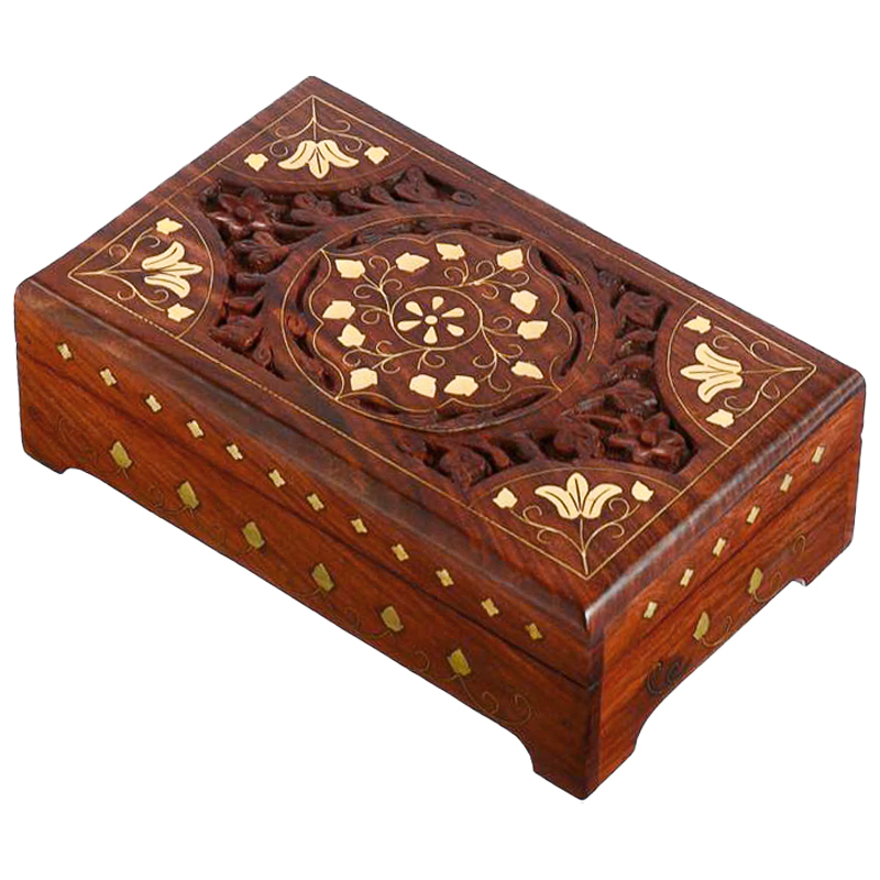 Шкатулка Pallvi Indian Inlay Box Коричневый в Омске | Loft Concept 