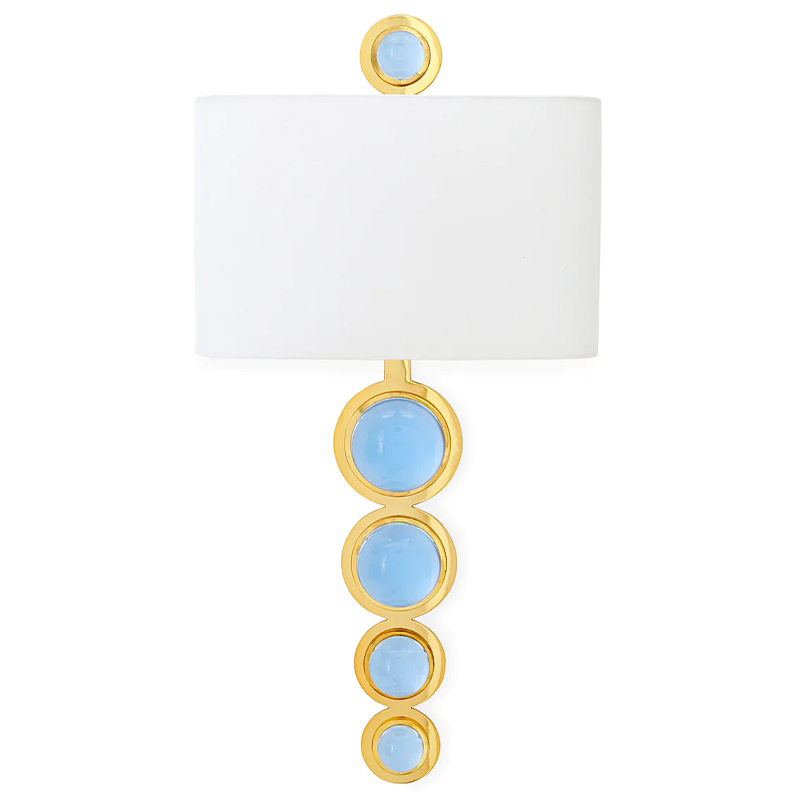 Бра GLOBO SCONCE Jonathan Adler Белый Голубой Золотой в Омске | Loft Concept 