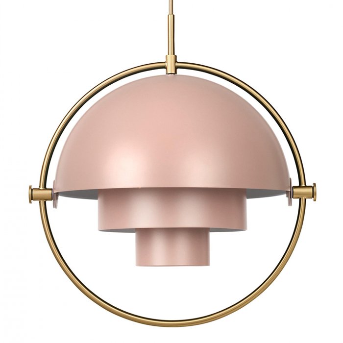 Люстра Louis Weisdorff Gubi Multi-lite Pendant Pink Латунь Дымчатая Роза в Омске | Loft Concept 