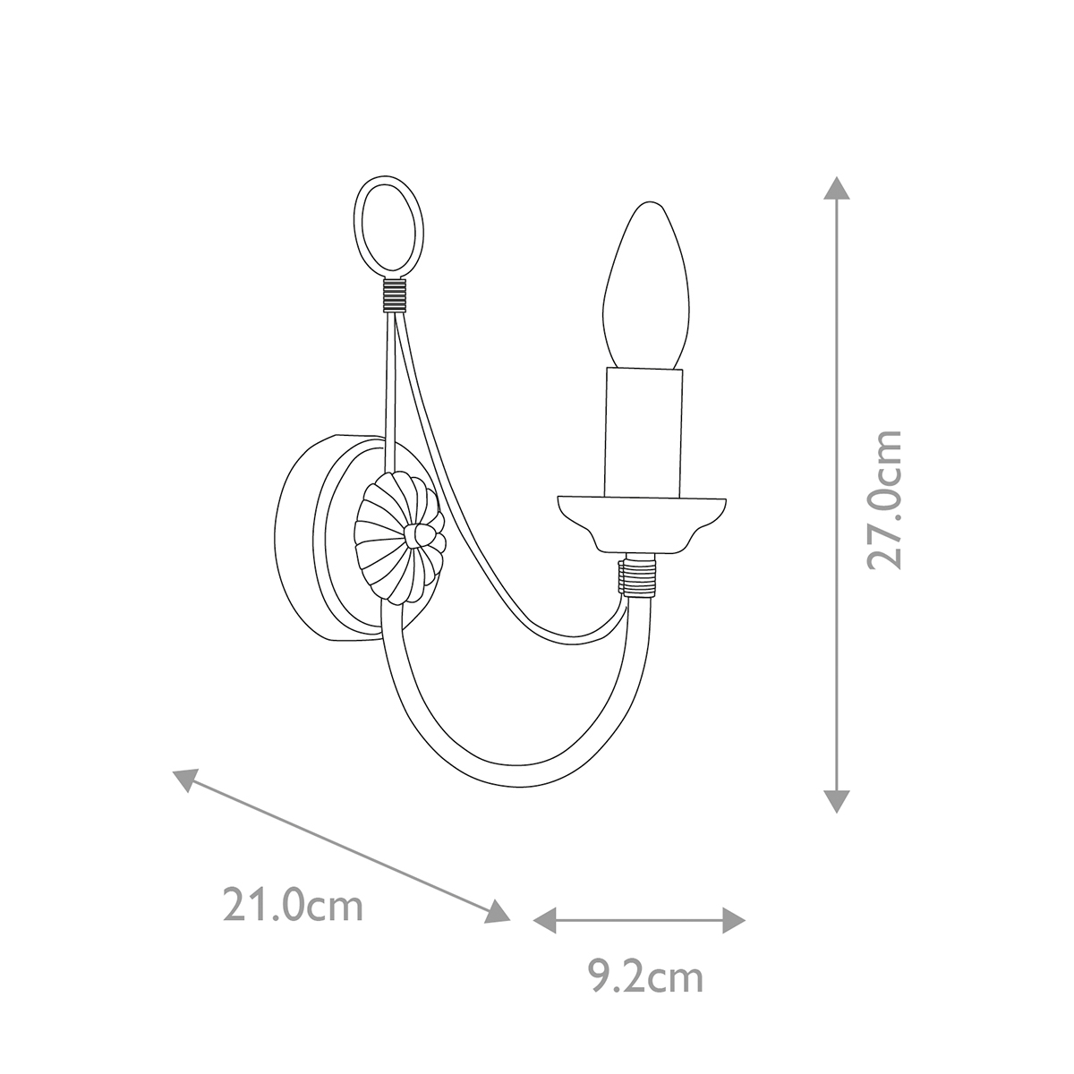 Бра черного цвета с лампой в форме свечи Elstead Lighting в Омске