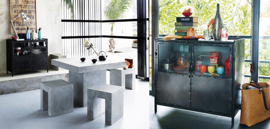 Буфет металлический в стиле Лофт Industrial Vitre Small Buffet Буфет металлический в стиле Лофт Industrial Vitre Small Buffet - Loft-Concept в Омске
