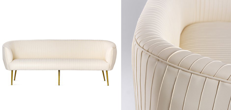 Софа Souffle Settee Leather ivory leather - Loft-Concept в Омске