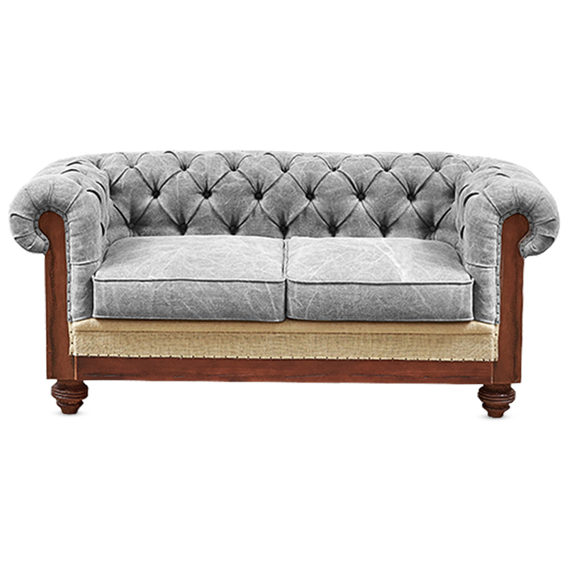 Диван Deconstructed Chesterfield Sofa double Gray Коричневый Бежево-серый Серый в Омске | Loft Concept 