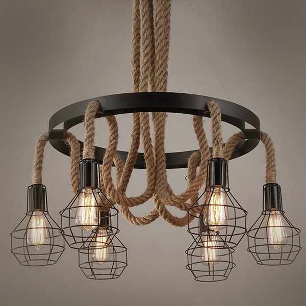 Люстра Loft Rope Chandelier cage VI  в Омске | Loft Concept 