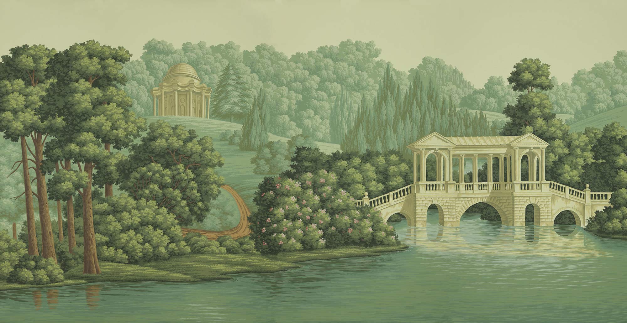 Обои ручная роспись English Landscape Verdoyant on scenic paper Обои ручная роспись English Landscape Verdoyant on scenic paper - постер Loft-Concept в Омске