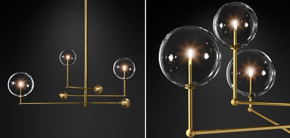 Подвесной светильник Globe Mobile 3 brass Подвесной светильник Globe Mobile 3 brass - Loft-Concept в Омске