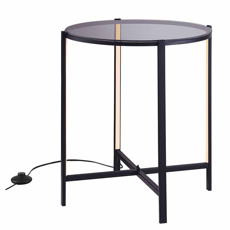 Приставной стол Galia Side Table Black LED Черный в Омске | Loft Concept 