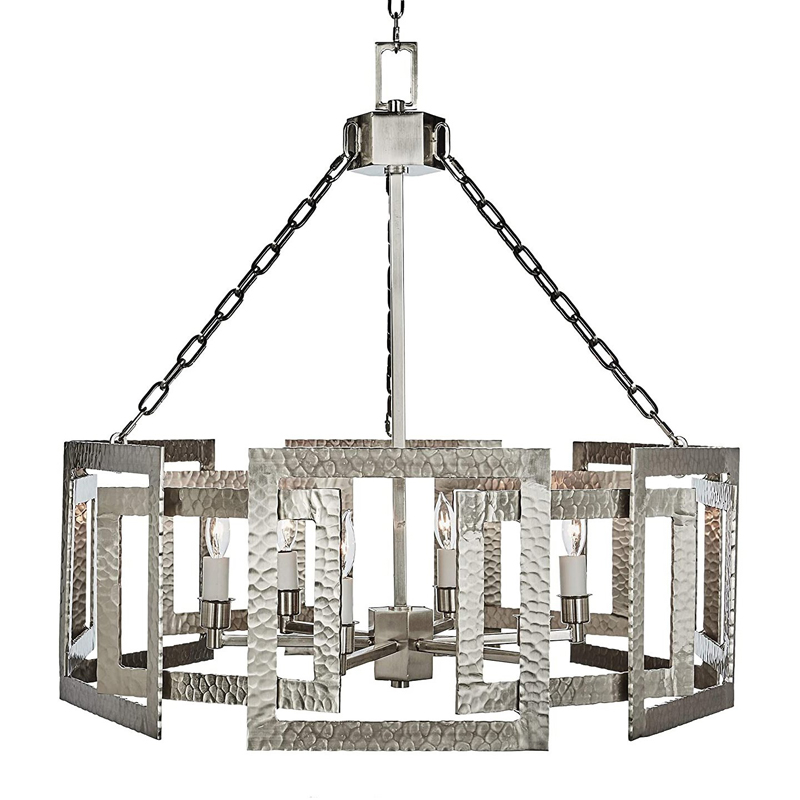 Люстра Textured Cage Pendant Lamp Silver Chandelier Серебряный в Омске | Loft Concept 