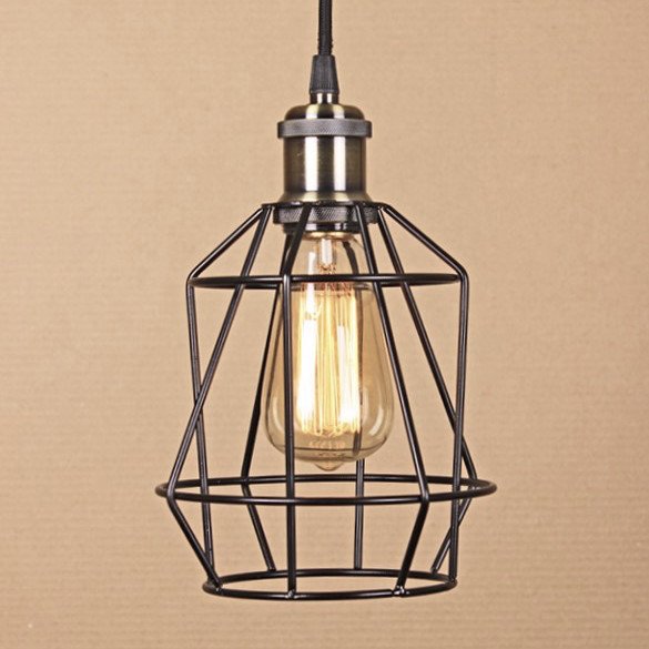 Подвесной светильник Wire Cage Pendant Pripl Black Черный в Омске | Loft Concept 