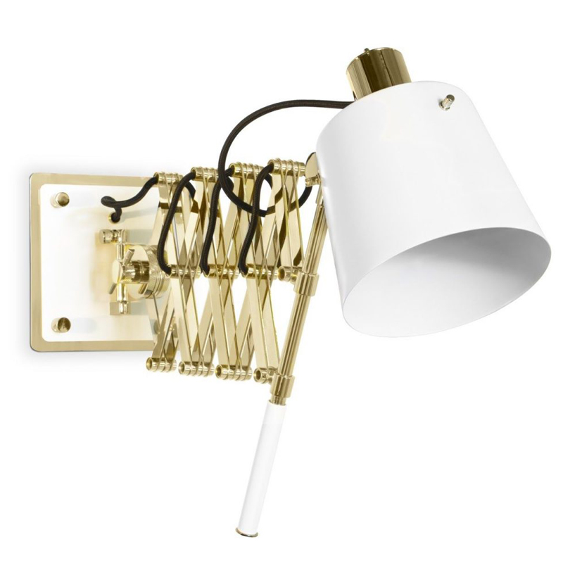 Бра PASTORIUS WALL LAMP White Белый Глянцевое золото в Омске | Loft Concept 