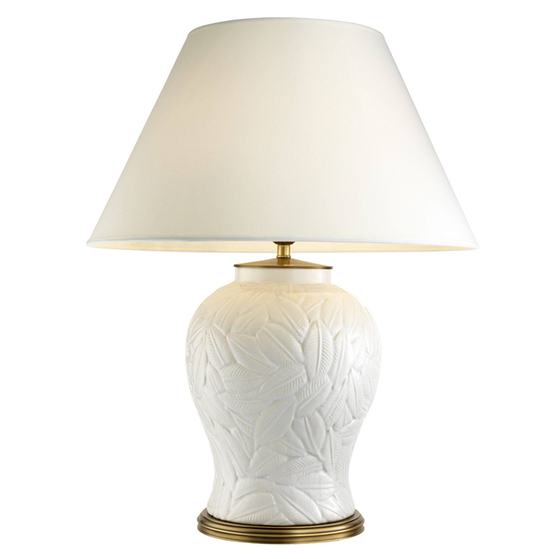 Настольная лампа Eichholtz Table Lamp Cyprus White Белый Латунь Античная полированная в Омске | Loft Concept 