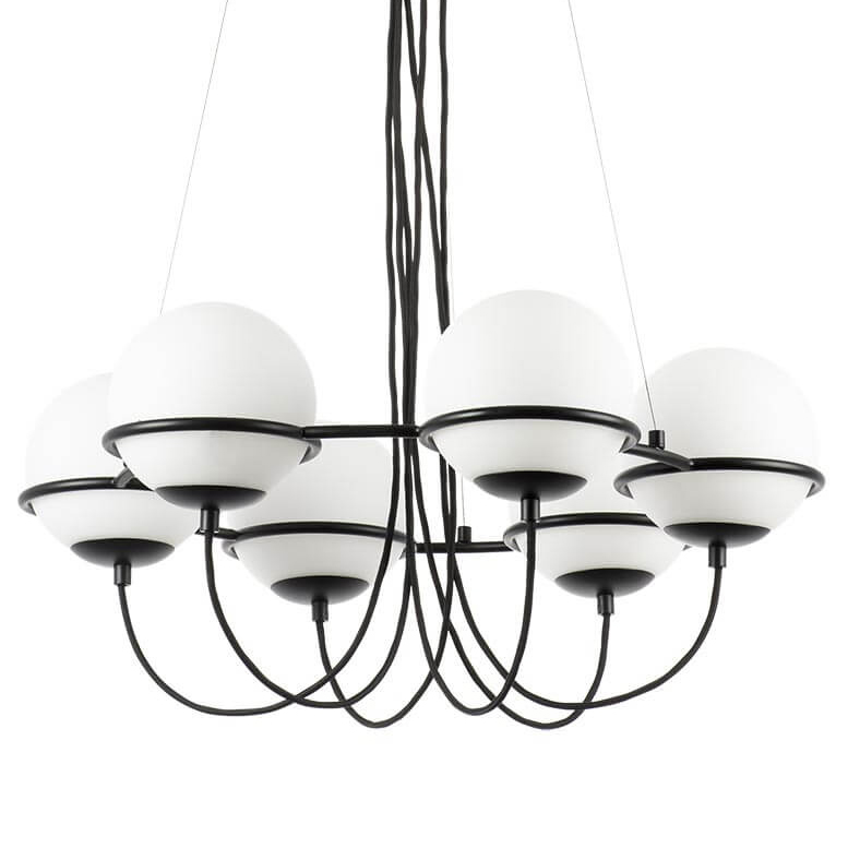 Люстра Melissa Chandelier Black 6 Белый Черный в Омске | Loft Concept 