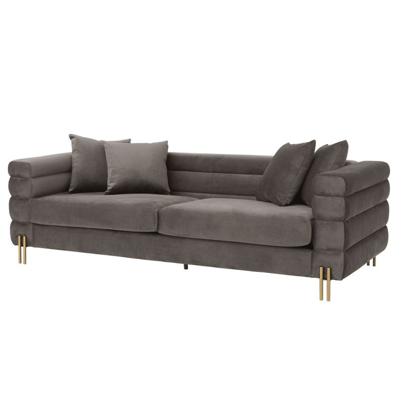 Диван Eichholtz Sofa York grey Серый Латунь в Омске | Loft Concept 