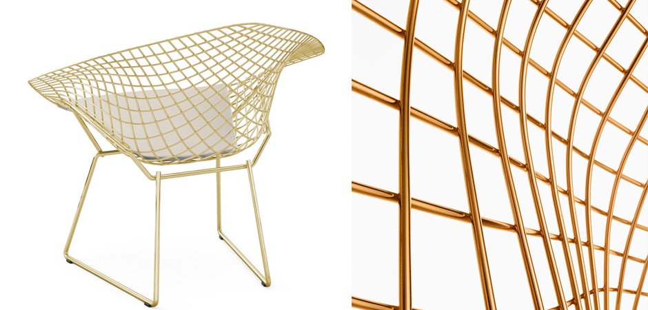 Кресло Bertoia Diamond Chair Gold Кресло Bertoia Diamond Chair Gold - Loft-Concept в Омске