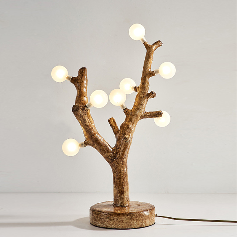 Настольная лампа Tree branch Table Lamp Коричневый Белый в Омске | Loft Concept 