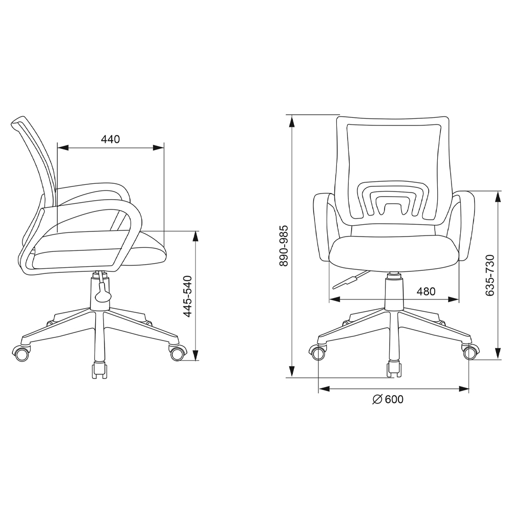 Офисное кресло с основанием из белого пластика Desk chairs Green в Омске