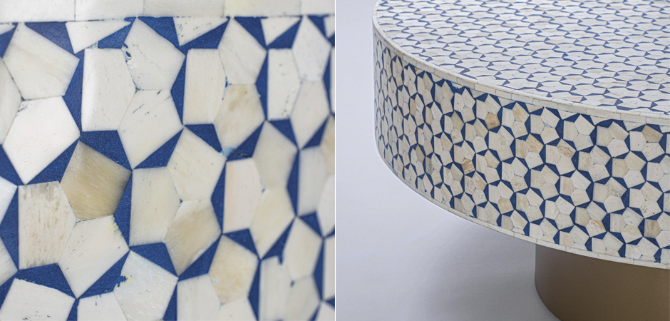 Стол голубой отделка кость BONE INLAY COFFEE TABLE Стол голубой отделка кость BONE INLAY COFFEE TABLE - Loft-Concept в Омске