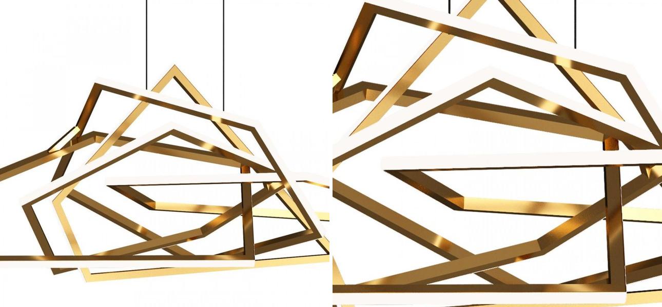 Дизайнерская Светодиодная Люстра Flight Gold by Niamh Barry - фото