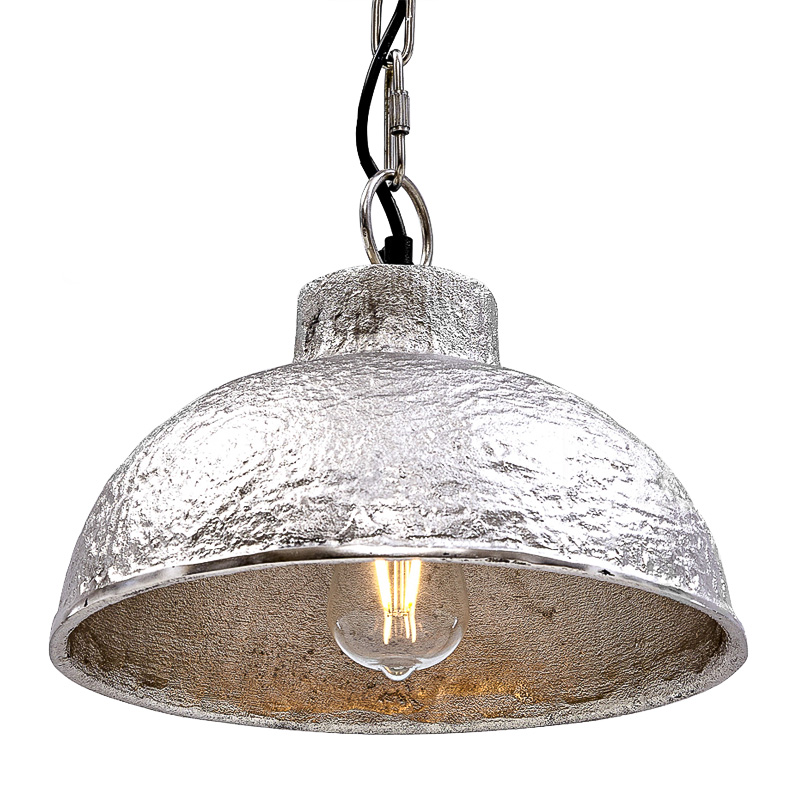 Подвесной светильник Rough Silver Pendant II Серебряный в Омске | Loft Concept 