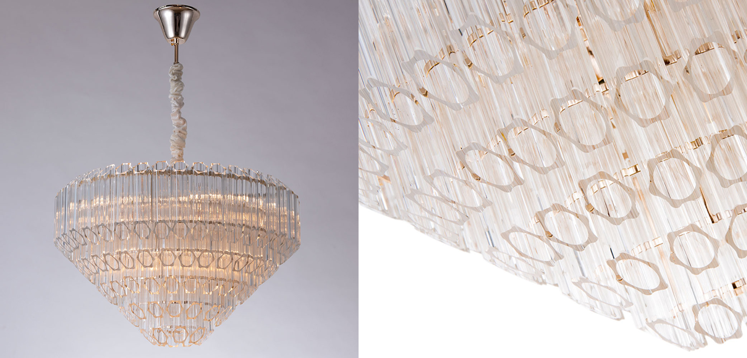 Люстра Hexagon Tube Light Crystal Chandelier - фото №1