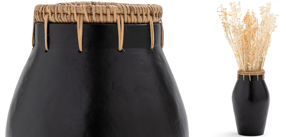 Ваза Ceramic Vase & Rattan D15 Ваза Ceramic Vase & Rattan D15 - Loft-Concept в Омске
