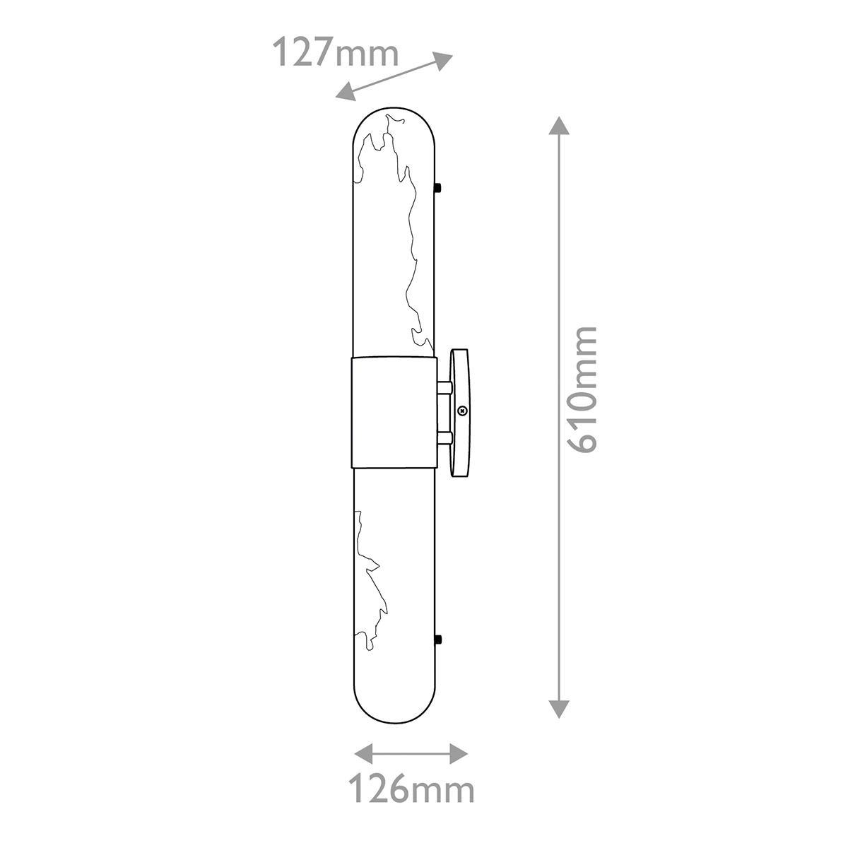 Бра для ванных комнат вертикальное с вытянутым плафоном из алебастра Hinkley в Омске
