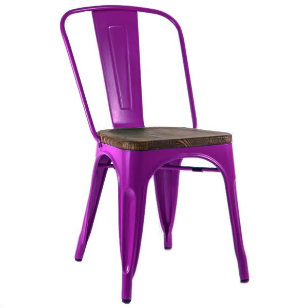 Кухонный стул Tolix Chair Wood Purple Пурпурный Пурпурный Коричневый в Омске | Loft Concept 