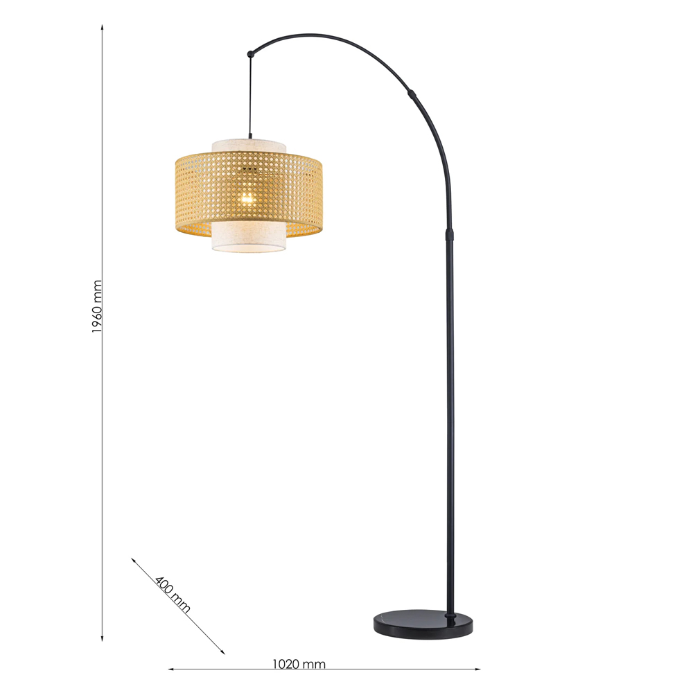 Торшер с декоративным поясом из плетеного бамбука Biuloggicu в Омске