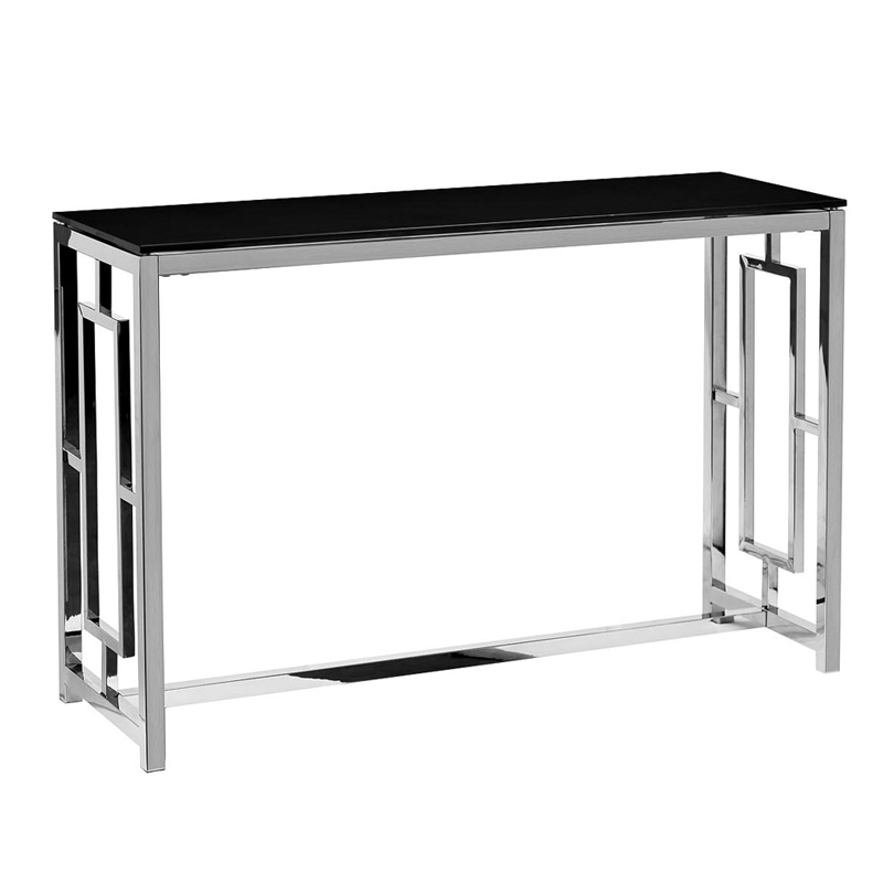 Консоль Console Black Glass Черный Хром в Омске | Loft Concept 