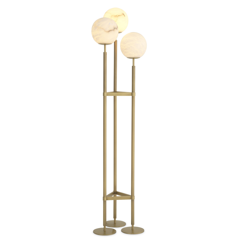 Торшер Eichholtz Floor Lamp Fiori Латунь Белый в Омске | Loft Concept 