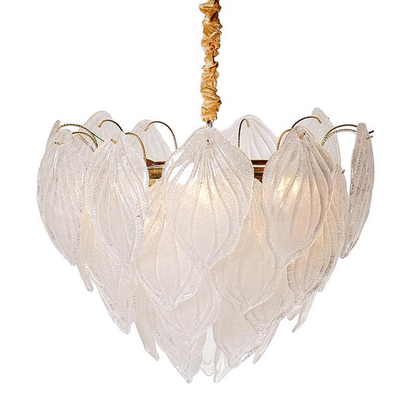 Люстра Textured Glass Chandelier Petal 8 Глянцевое золото в Омске | Loft Concept 