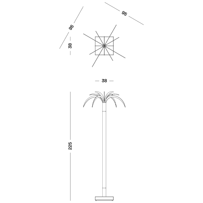 Дизайнерский торшер в виде пальмы Poltronova Sanremo Floor Lamp в Омске